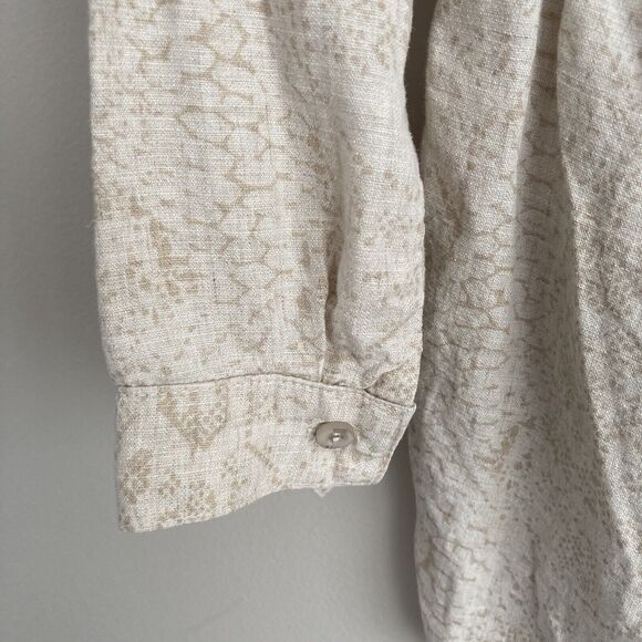 Cloth and Stone Anthropologie Romper Size Small Neutral Snake Print Linen Blend - Picture 9 of 11